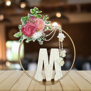 Ring stand decoration with personalized carved alphabet