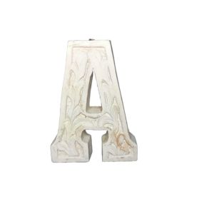 carved wood letter – A