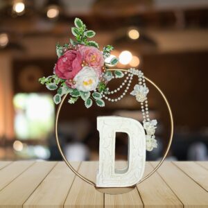 Ring stand decoration with personalized carved alphabet