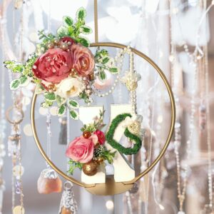 Ring stand decoration with personalized floral alphabet