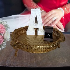 display tray with personalized carved alphabet