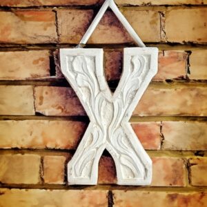 carved wood letter