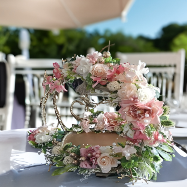 floral hoop with stand