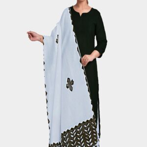 Cut Work flared trouser dupatta set